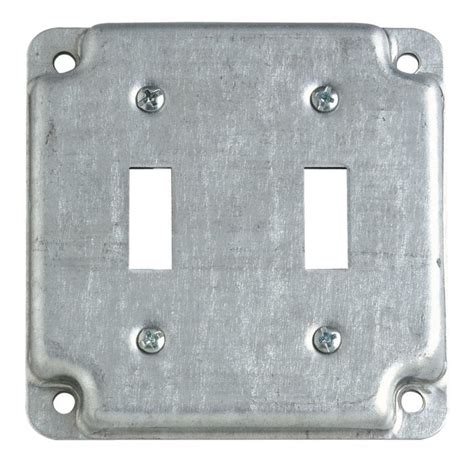 2 gang square metal electrical box cover|2 gang junction box cover.